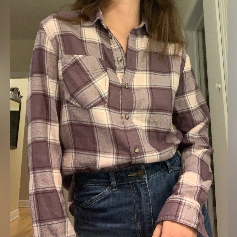 Garage Purple Boyfriend Fit Flannel